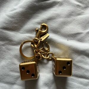 Coach Metallic Gold Dice Keychain